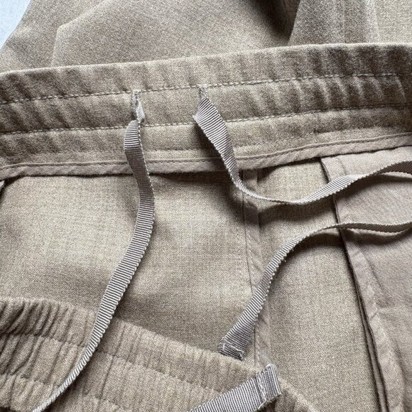 COS Women Wool Blend Pants Sz 28 Tan Elastic Drawstring Waist Wide Leg 2-28 - Picture 7 of 13